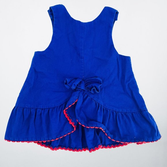 Vintage Blue Textured Novelty Bear on a Boat Ruffle Dress - 4T - Picture 4 of 7